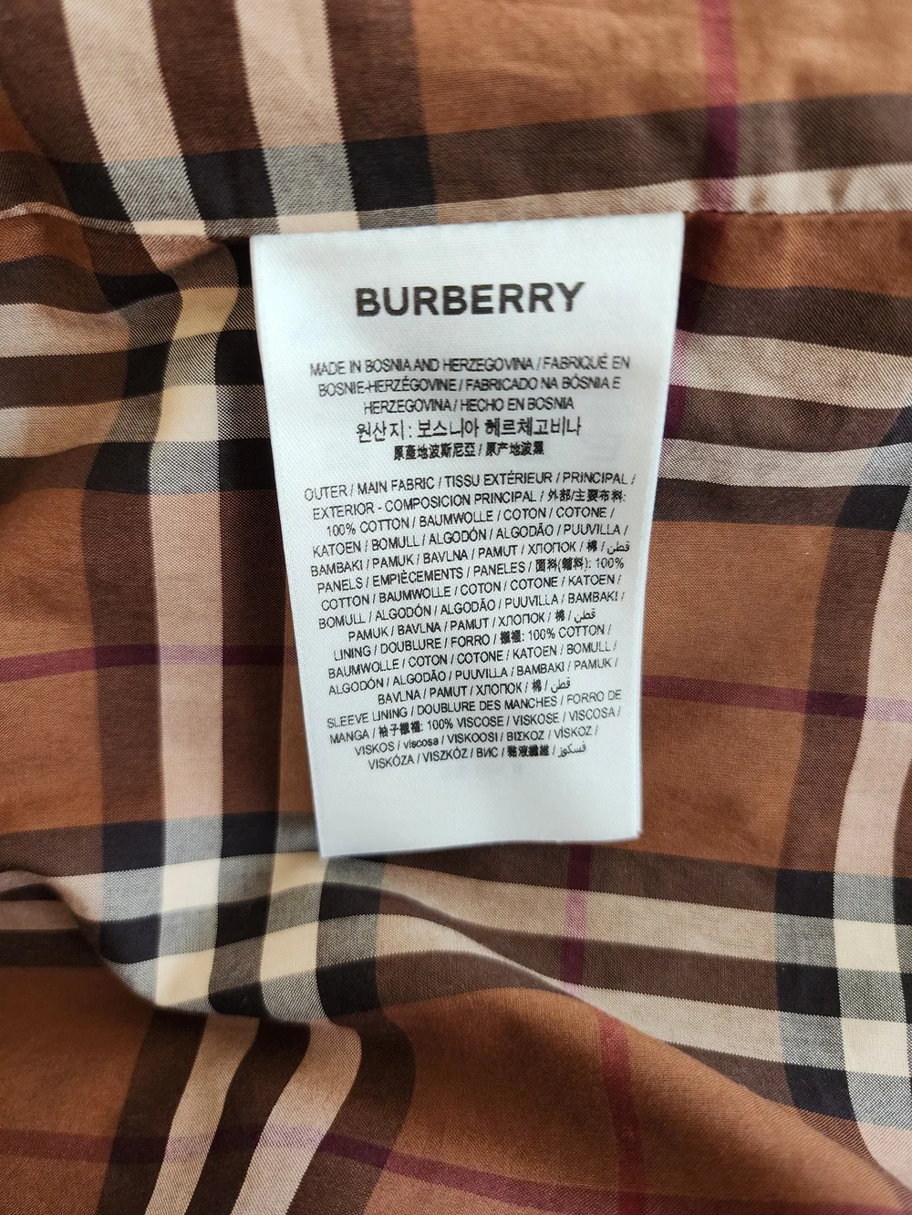 Burberry Long Check Collar Gabardine Trench Coat - Picture 8 of 10